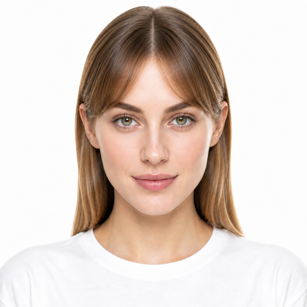 Curtain Bangs hairstyle example on a woman