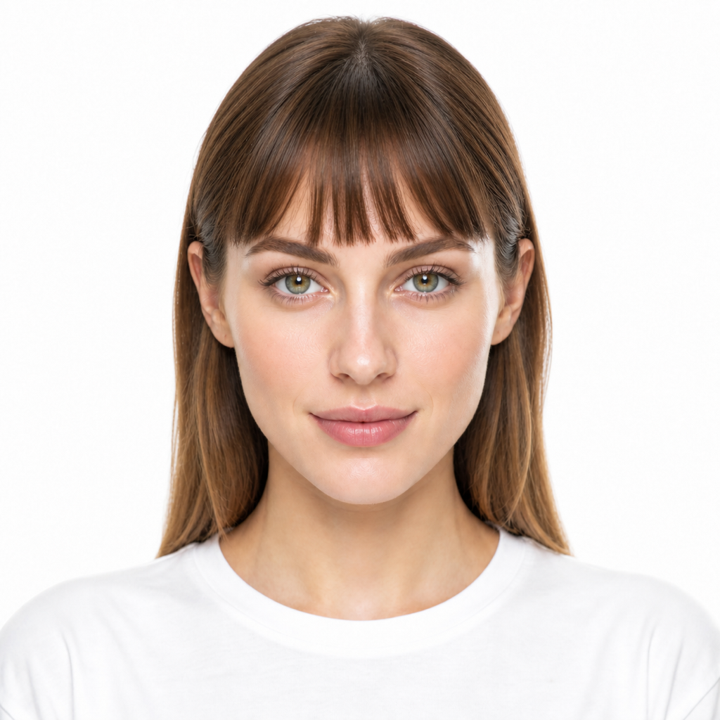 Blunt Bangs hairstyle example on a woman