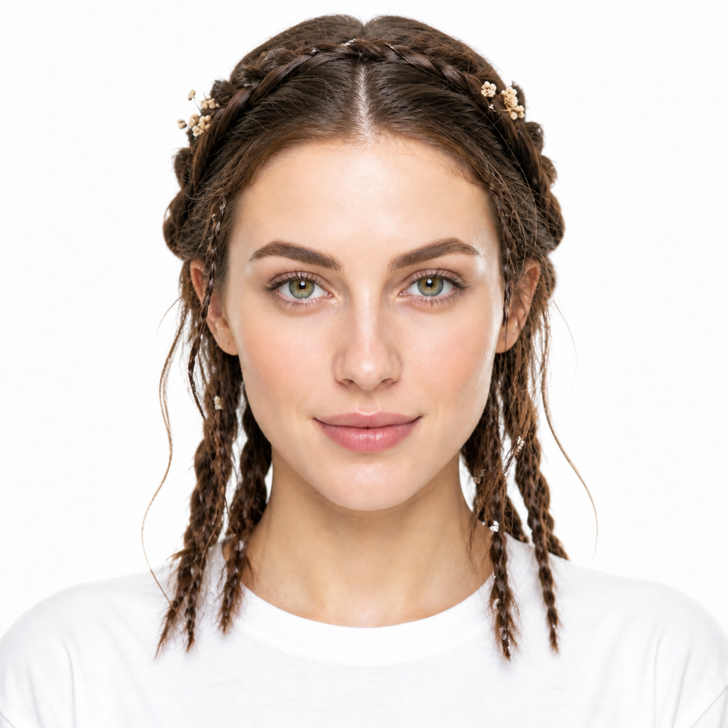 Bohemian Braids hairstyle example on a woman