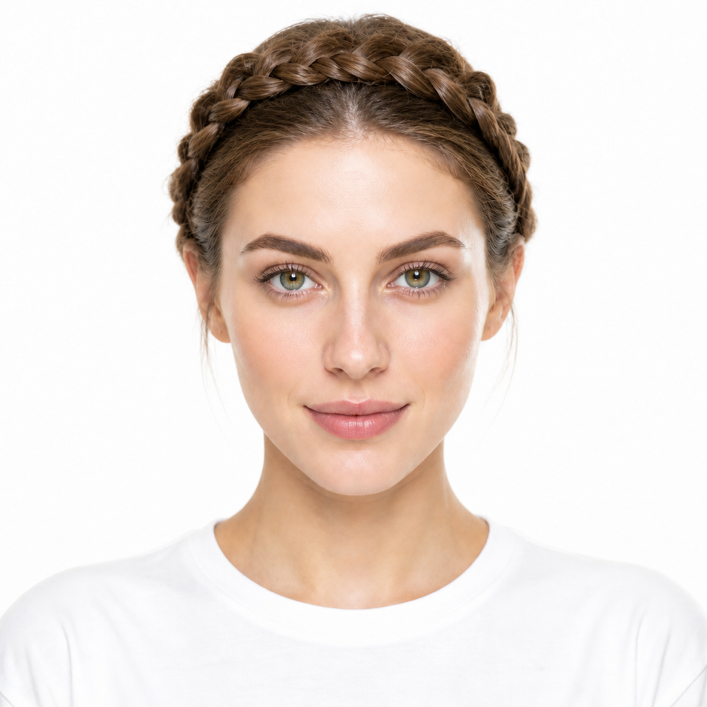 Braided Crown hairstyle example on a woman