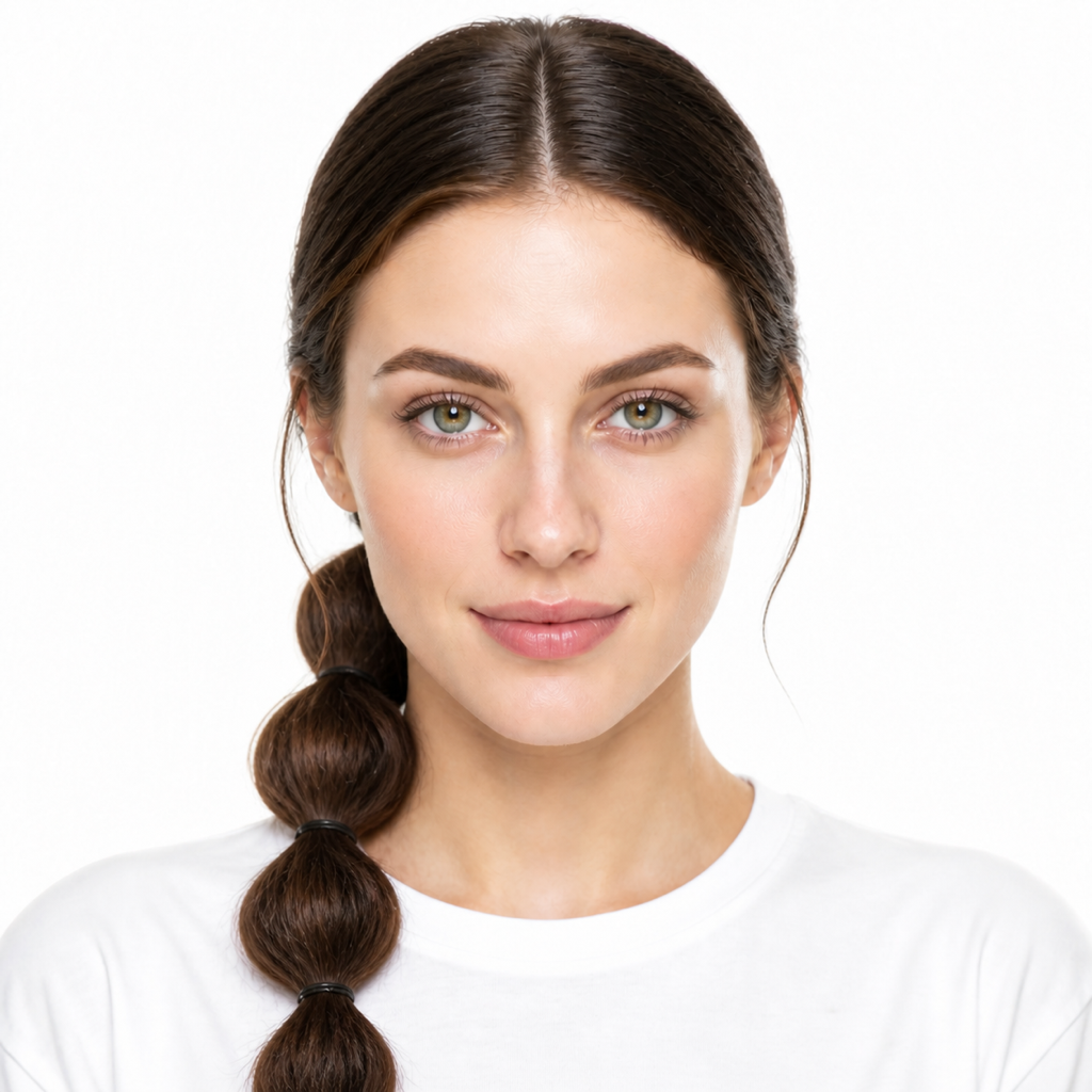 Bubble Braid hairstyle example on a woman