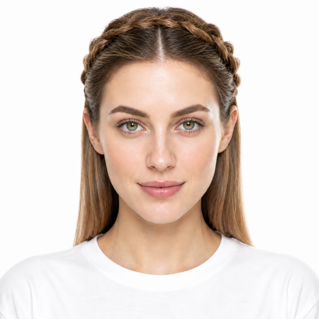 Crown Twist hairstyle example on a woman