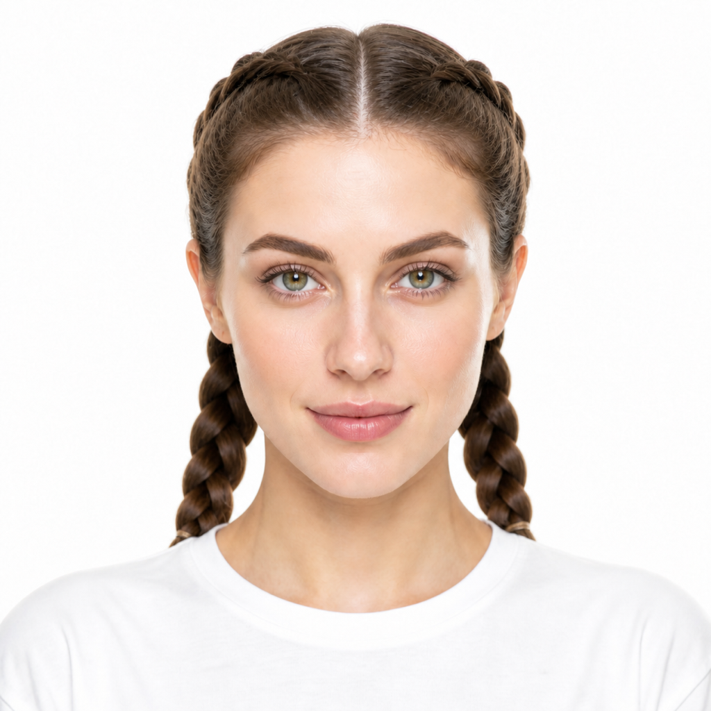 Double Dutch Braids hairstyle example on a woman