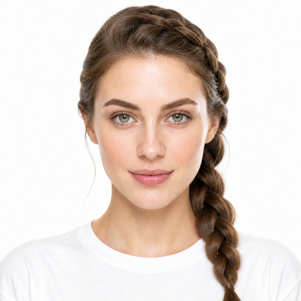 Dutch Braid hairstyle example on a woman