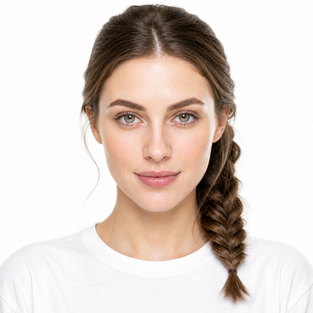 French Fishtail Braid hairstyle example on a woman