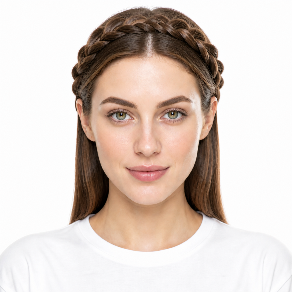 Halo Braid hairstyle example on a woman