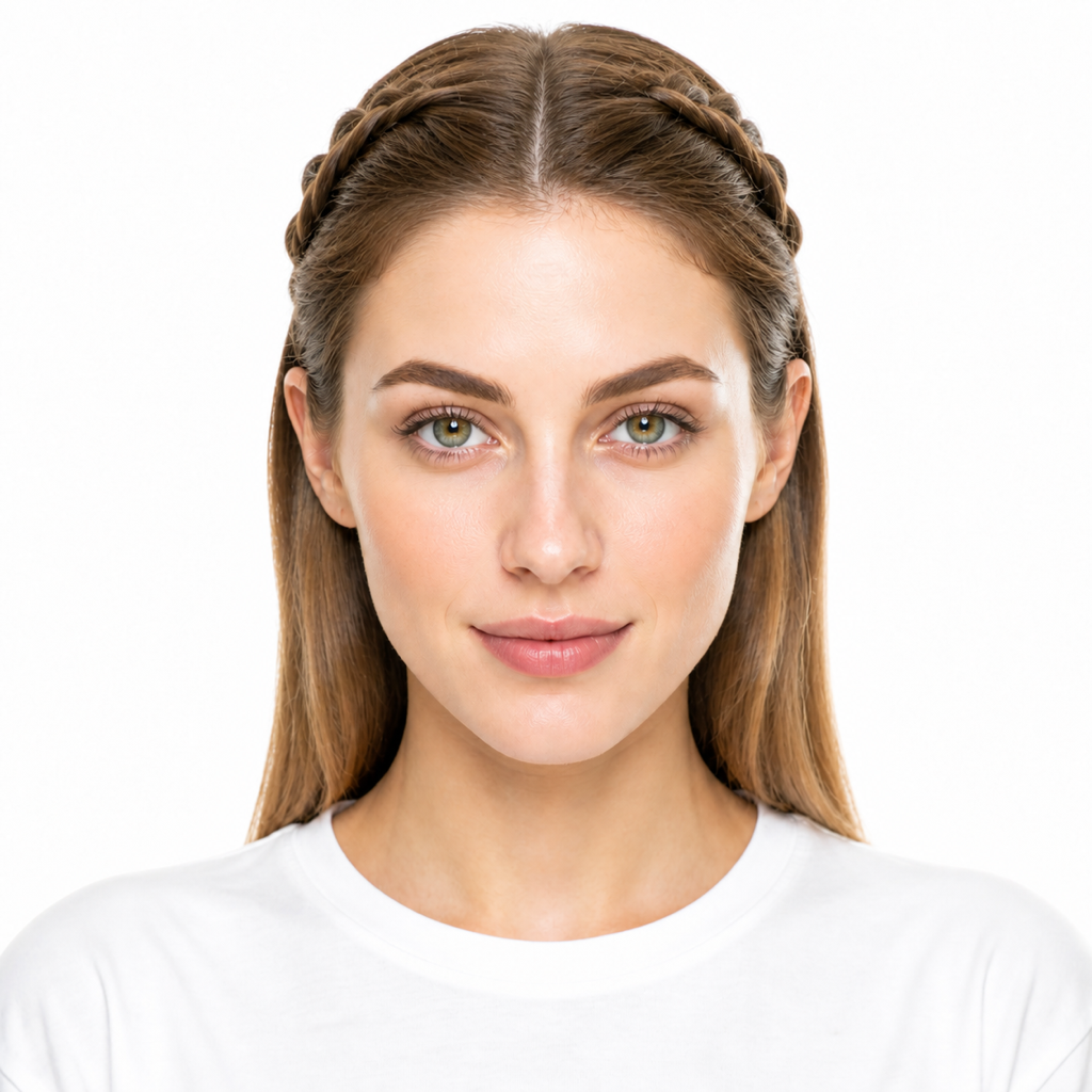 Heart Braid hairstyle example on a woman