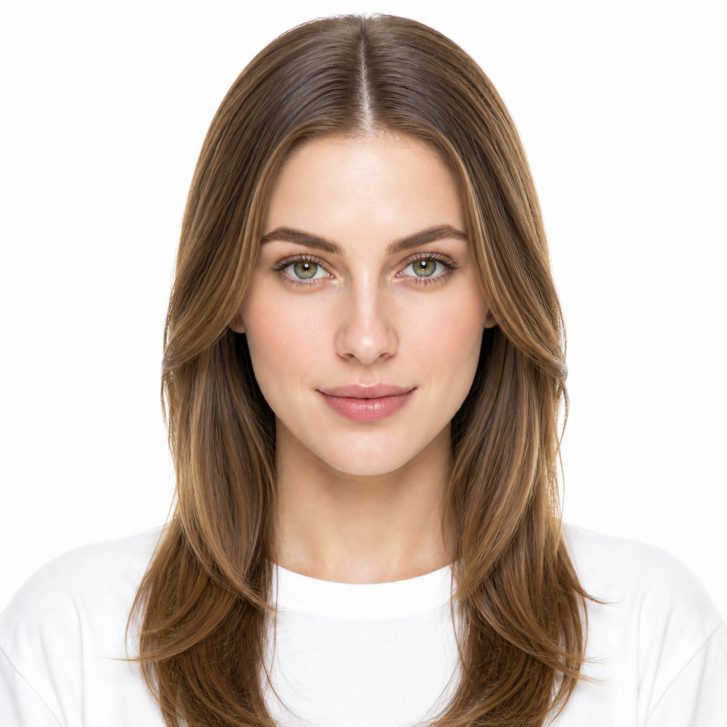 Layered hairstyle example on a woman
