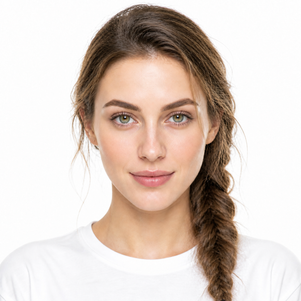 Messy Fishtail Braid hairstyle example on a woman