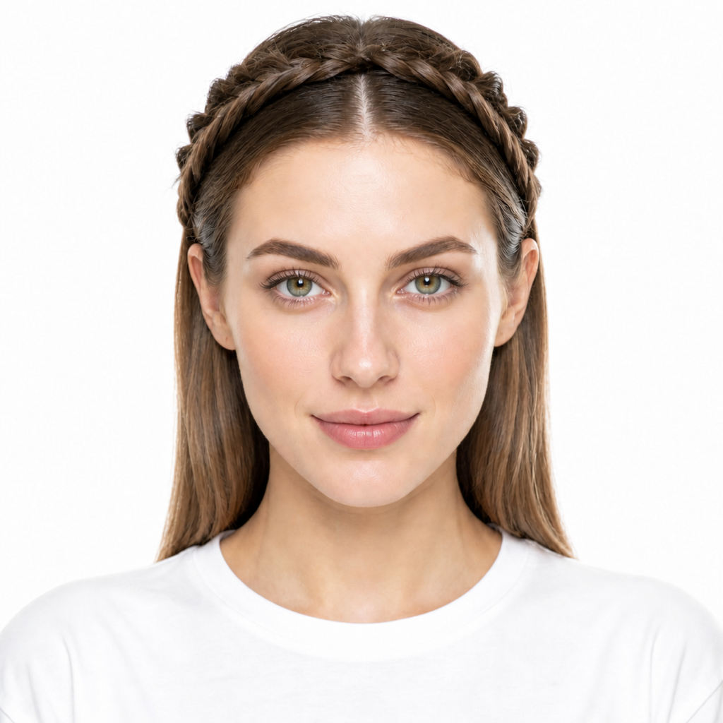Milkmaid Braids hairstyle example on a woman