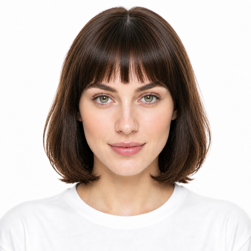 Pageboy hairstyle example on a woman
