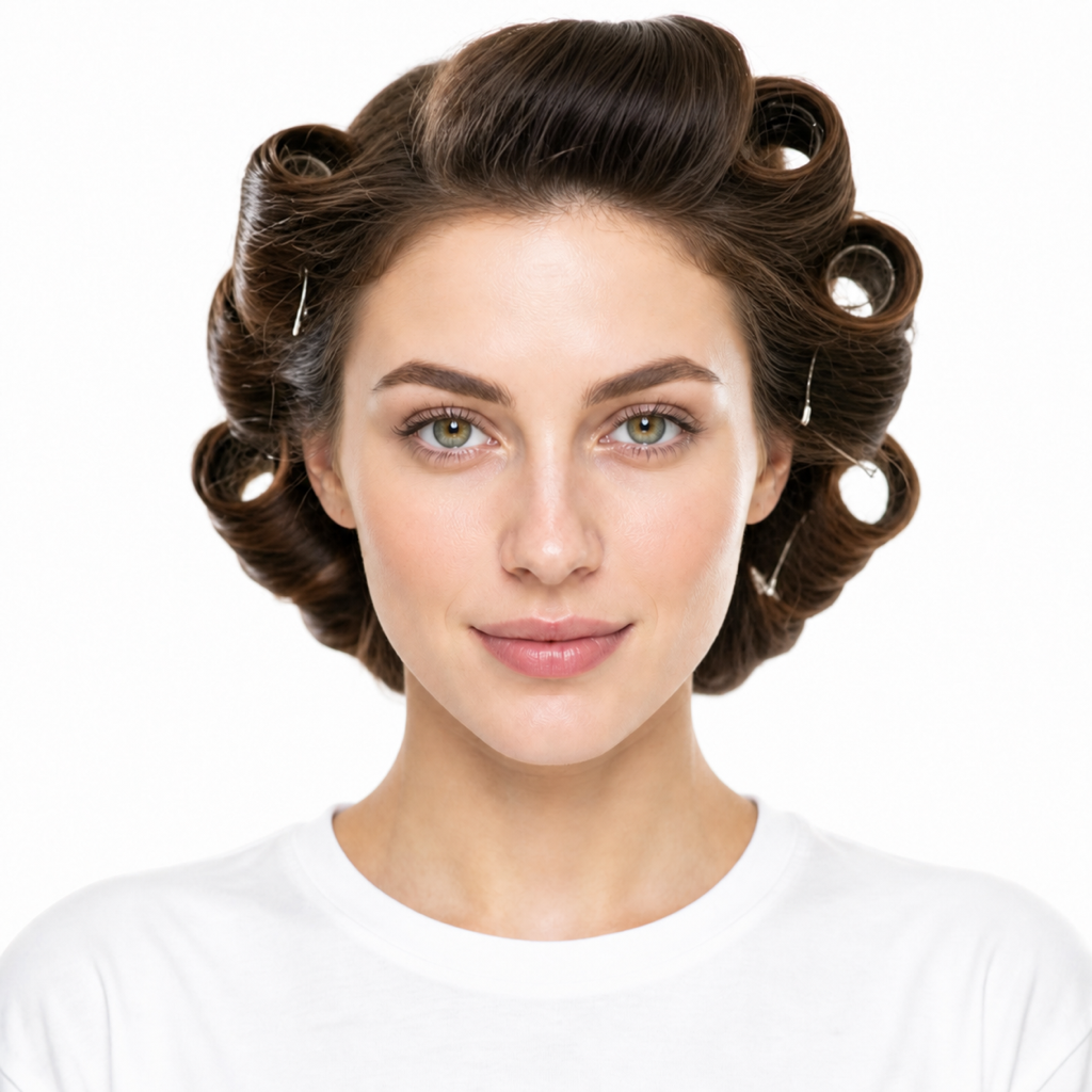 Pin Curls hairstyle example on a woman