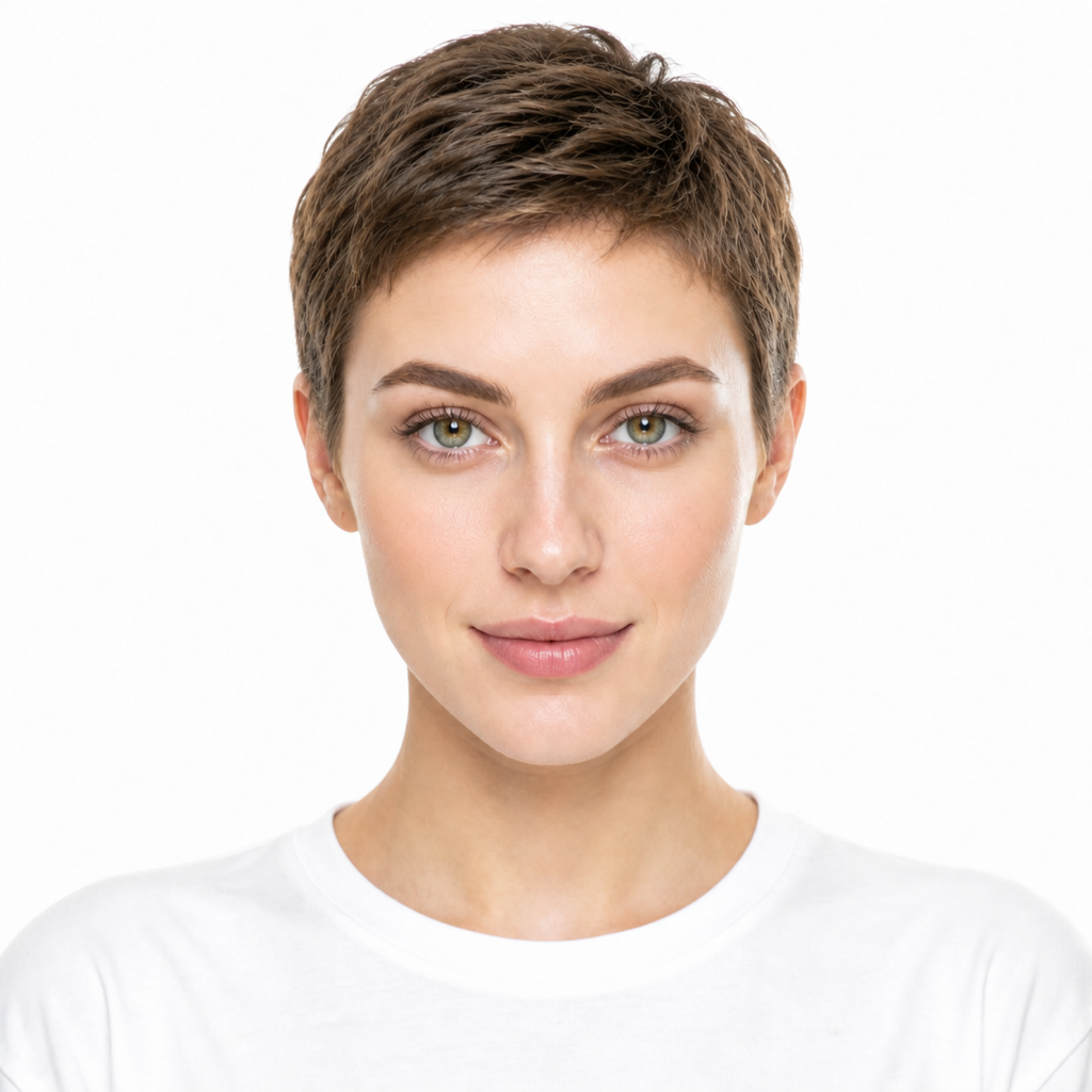 Cropped Short hairstyle example on a woman