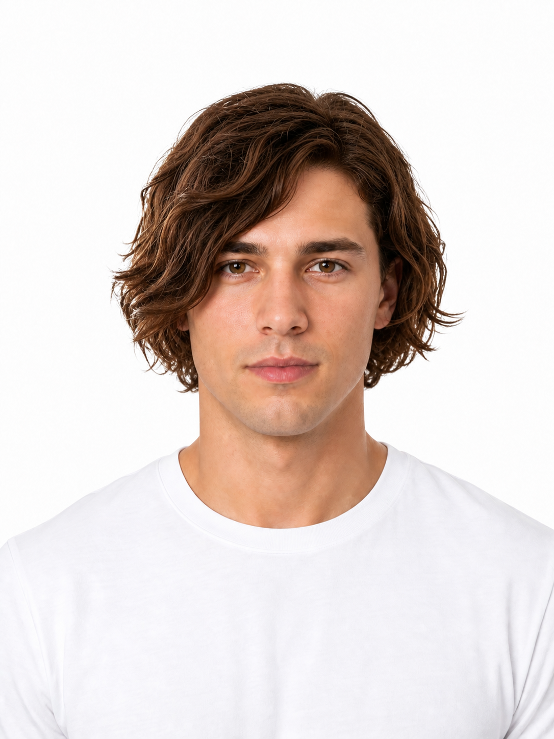 Asymmetrical Bob hairstyle example on a man