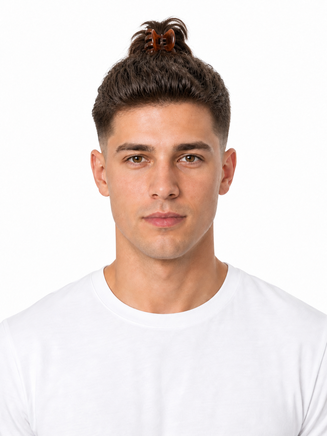 Banana Clip Updo hairstyle example on a man