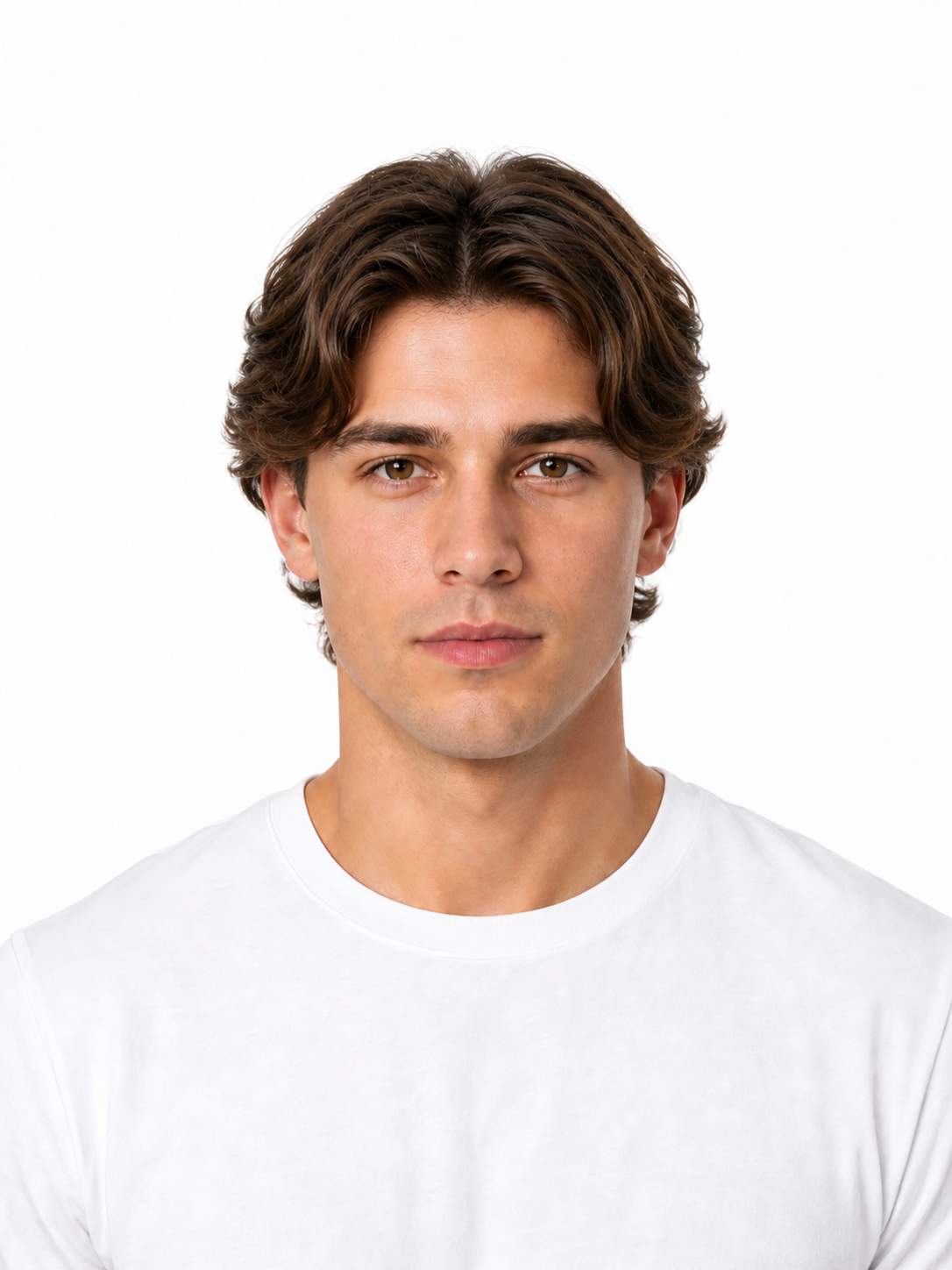 Center-Parted hairstyle example on a man