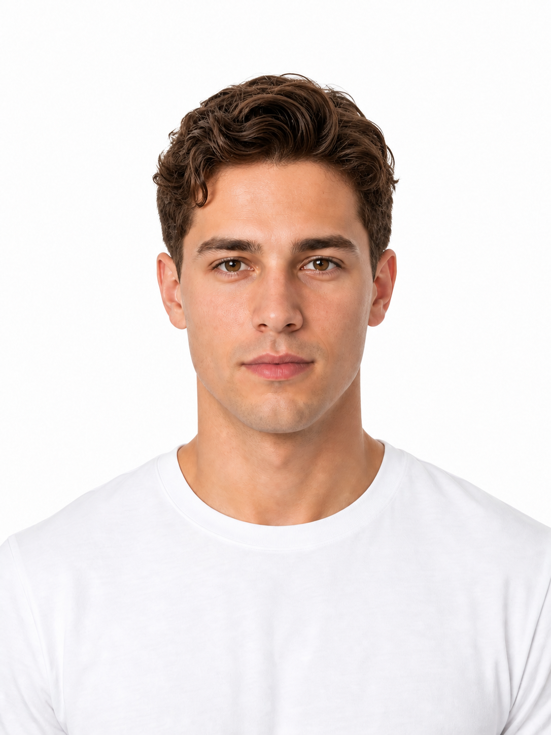 Feathered hairstyle example on a man