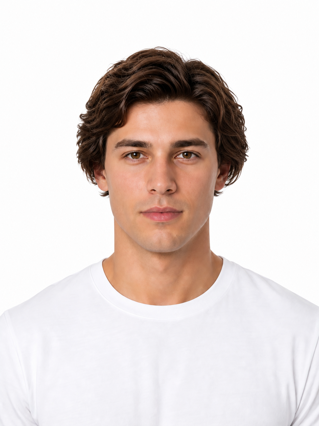 Inverted Bob hairstyle example on a man