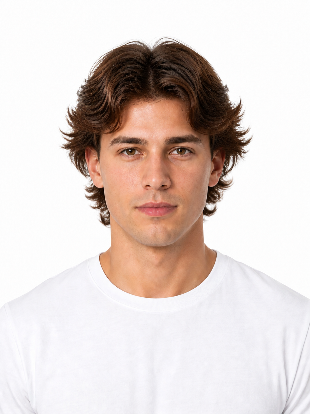 Layered hairstyle example on a man