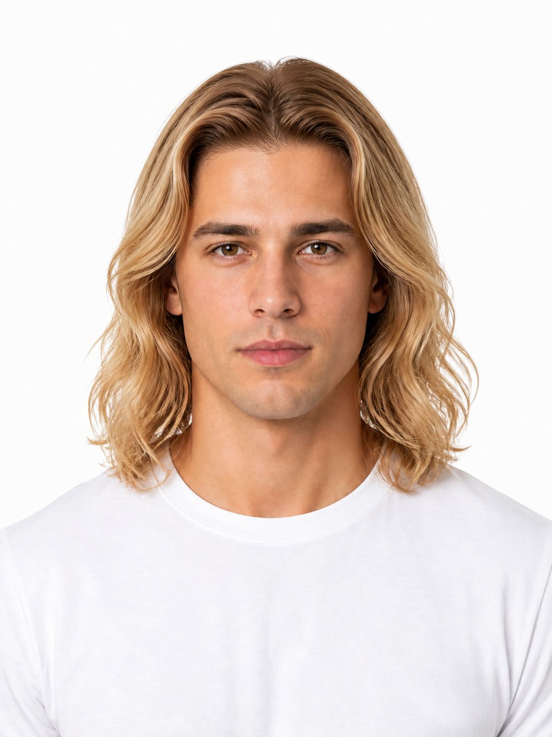 Long Wavy hairstyle example on a man