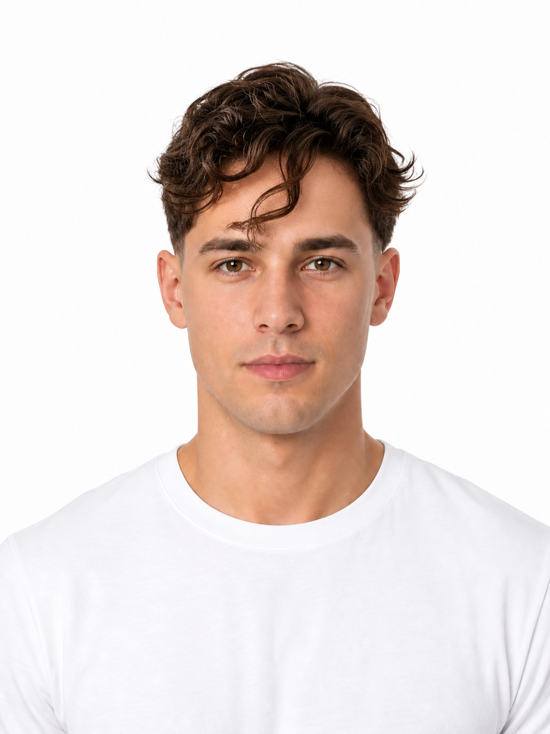 Tousled hairstyle example on a man