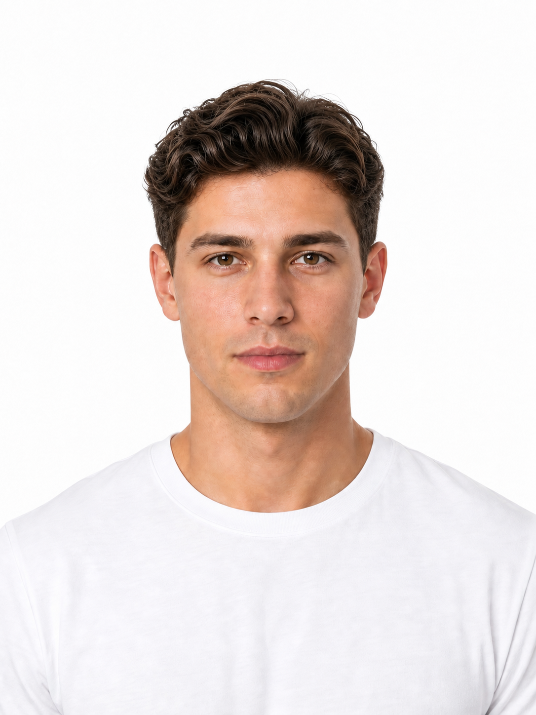 Wavy hairstyle example on a man